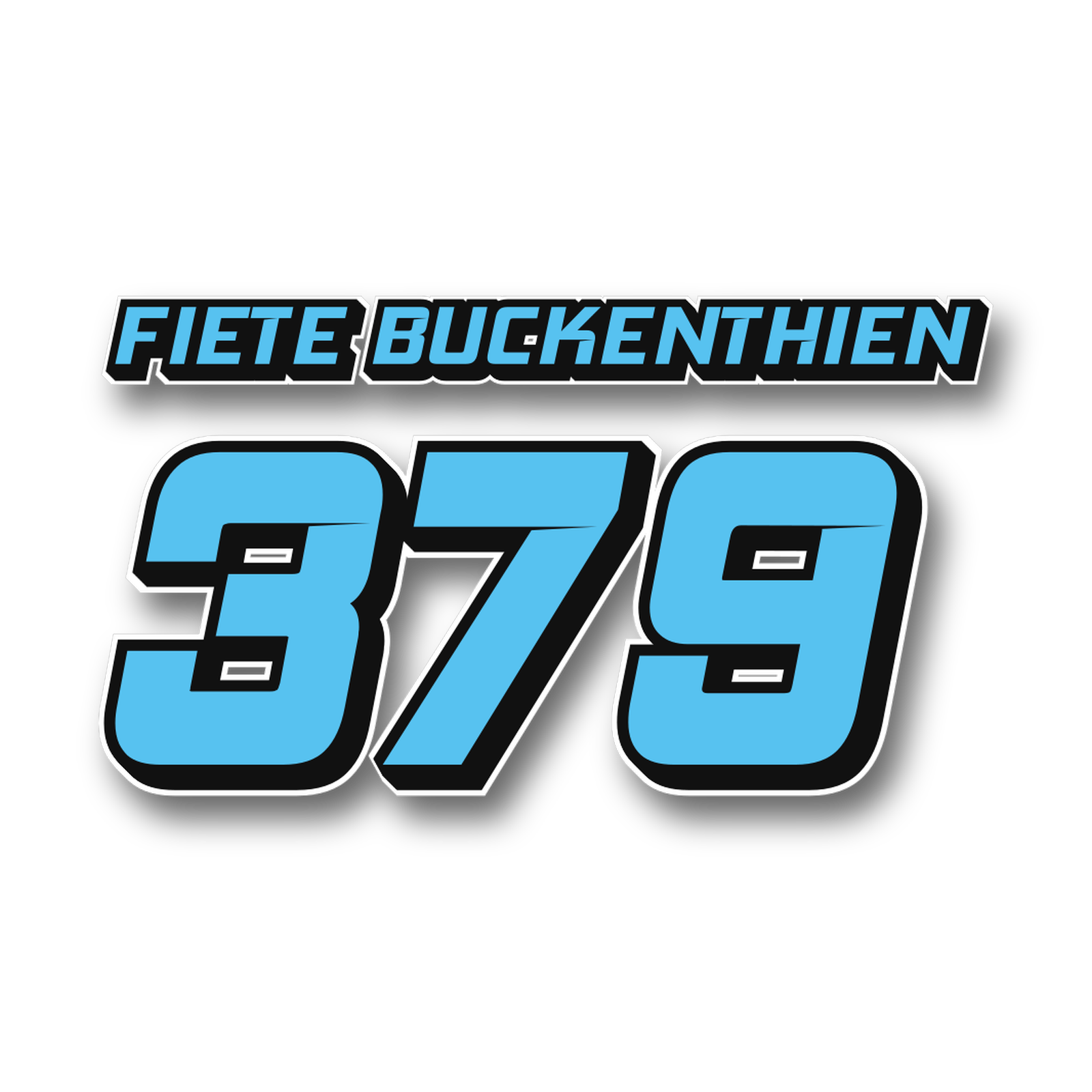 Ice Blue Custom MX Jersey Print in Light Blue / Black von DECALWERK