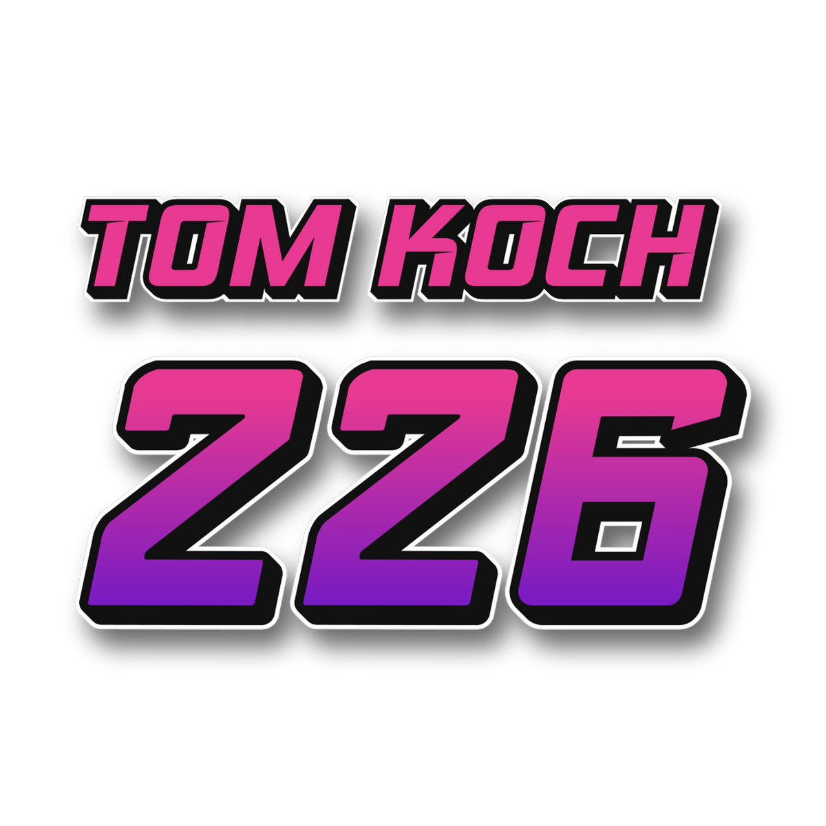 Custom MX Jersey Print Iron On - Koch #226 · Hot Pink · Pink / Black | Konfigurator