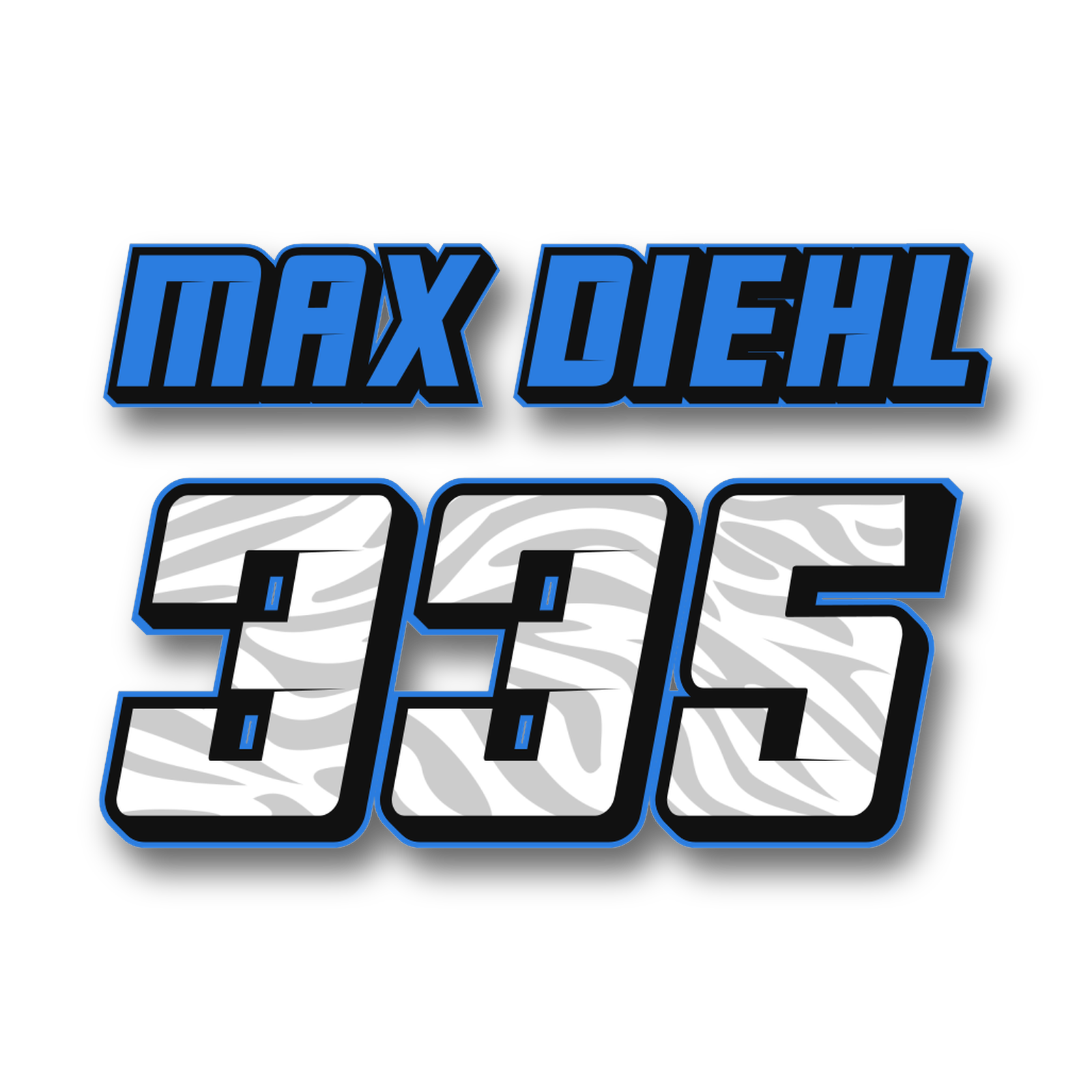 Zebra White Grey 2 Custom MX Jersey Print in Black von DECALWERK