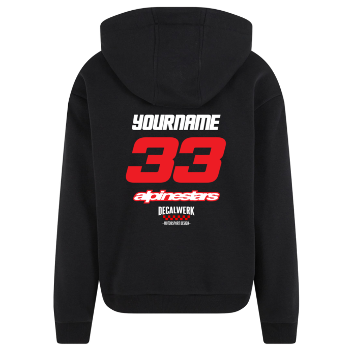 Oversize Hoodie Fluffy 330gr RIDER-ID Black Racetech-one