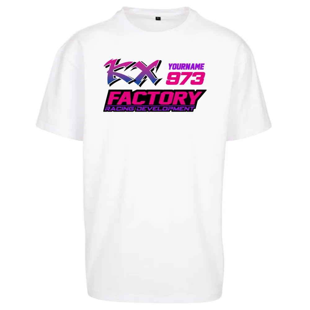 Oversize T-Shirt RIDER-ID White 240gr Loose fit KX-Retro