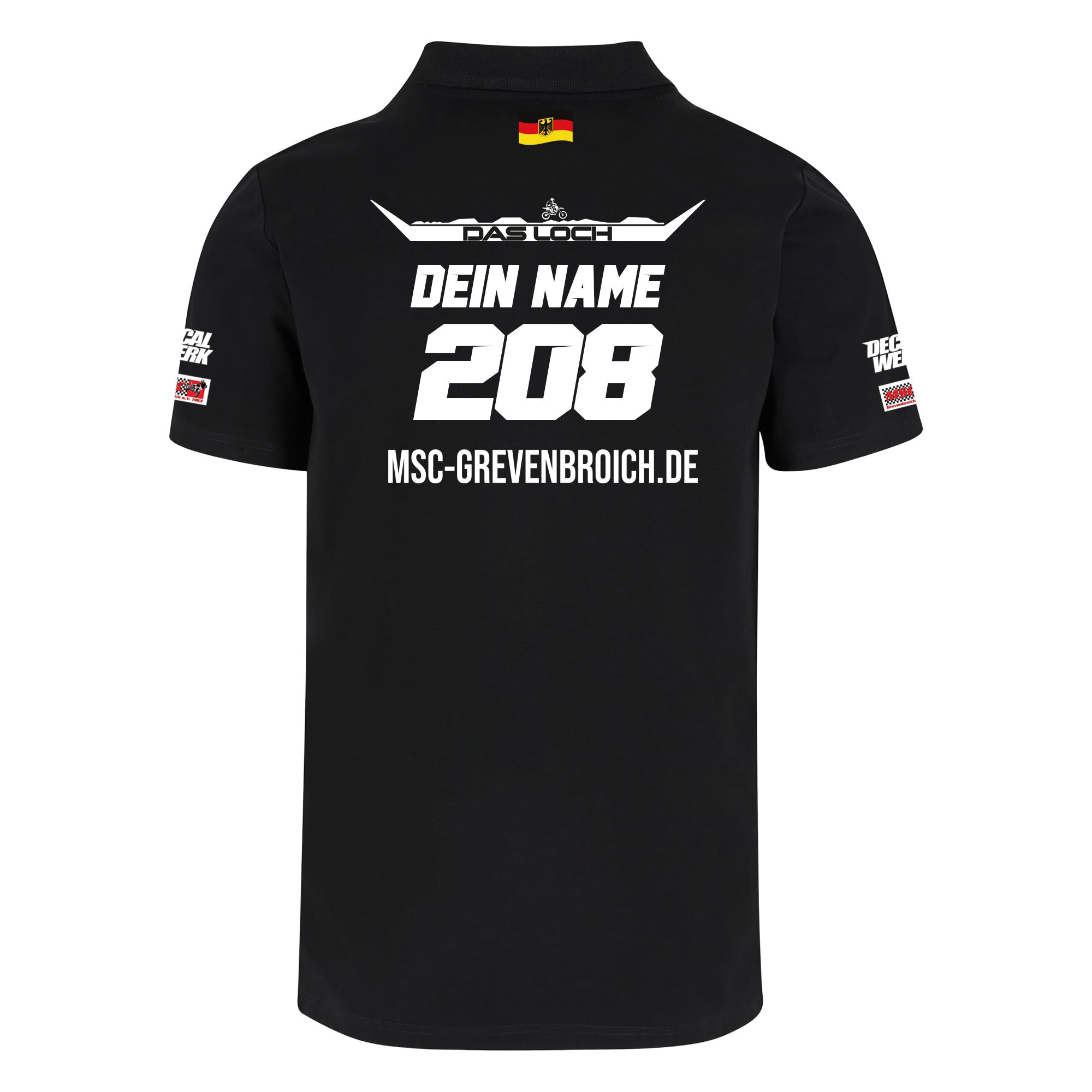 Polo Shirt "DAS LOCH - MSC GREVENBROICH" RIDER-ID Black