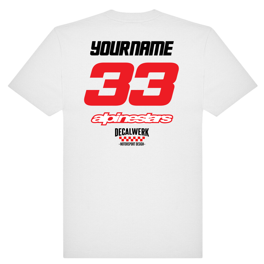 T-Shirt RIDER-ID White 220gr Regular fit Racetech-one