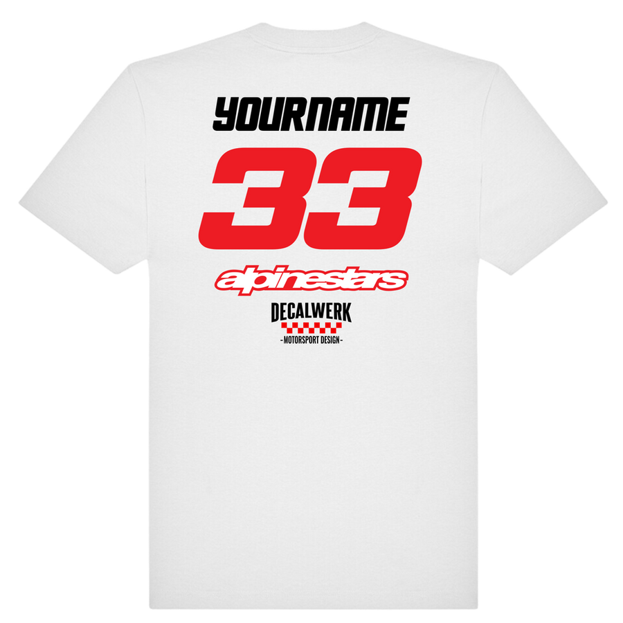 T-Shirt RIDER-ID White 220gr Regular fit Racetech-one