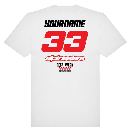 T-Shirt RIDER-ID White 220gr Regular fit Racetech-one
