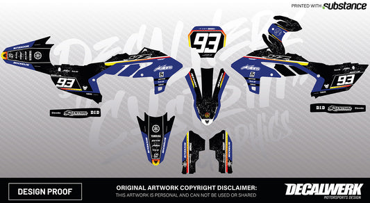 Motocross Dekor  passend für YAMAHA - Carbon