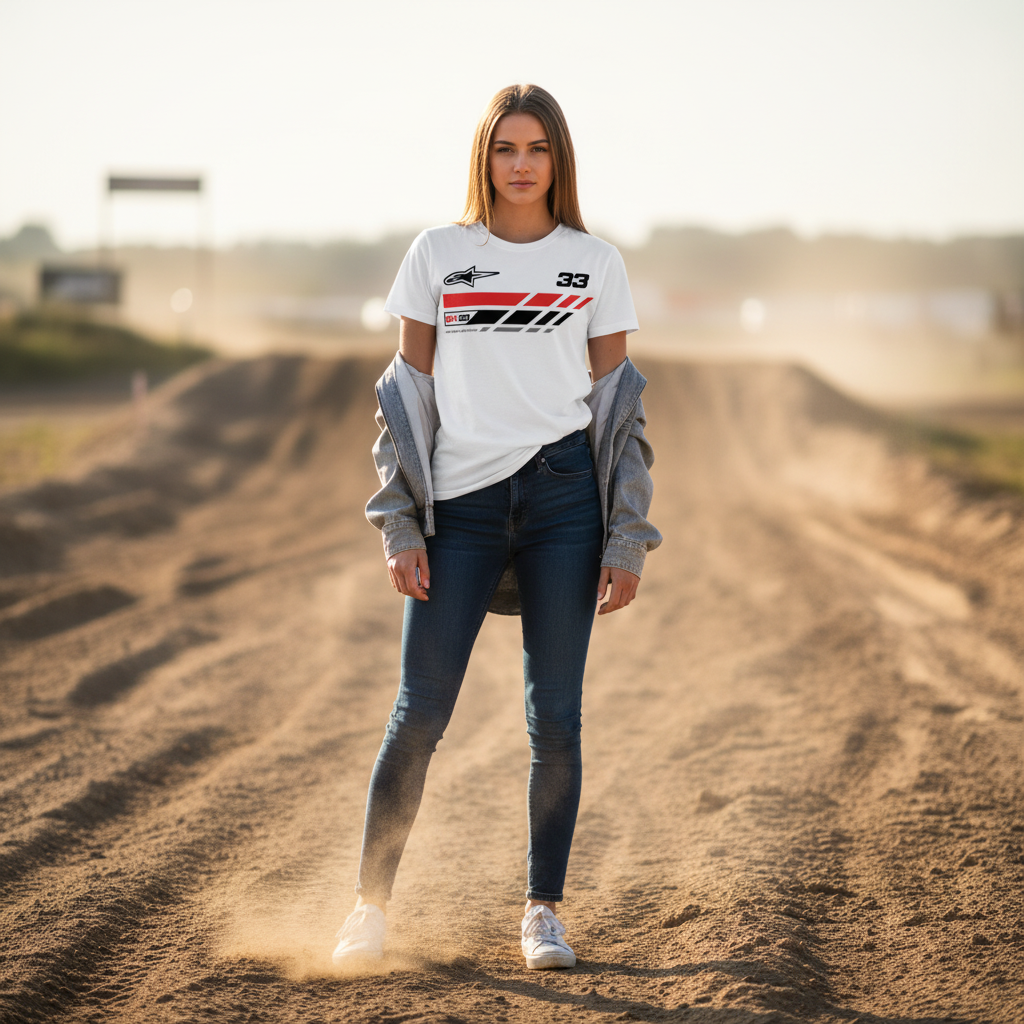 T-Shirt RIDER-ID White 220gr Regular fit Racetech-one