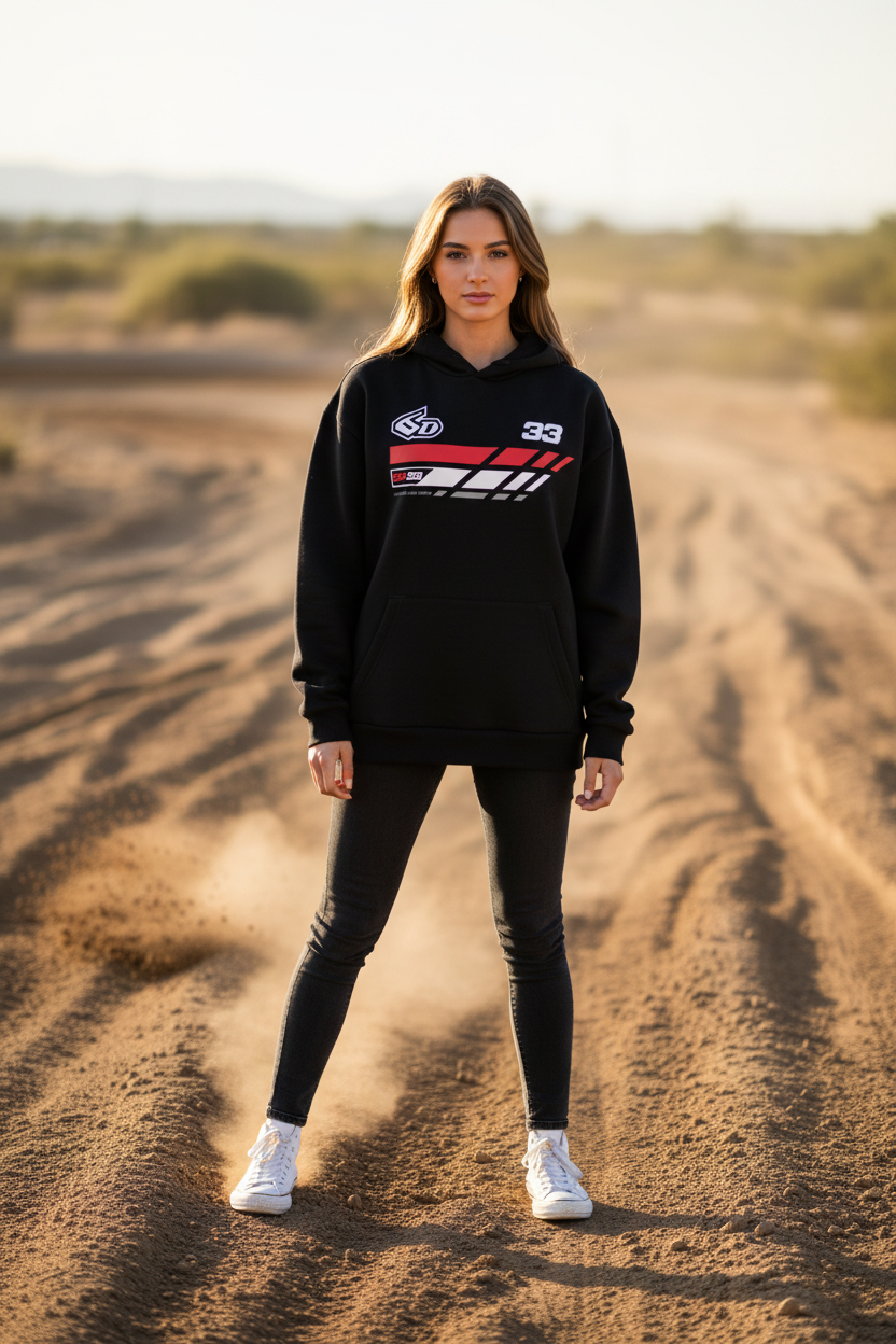 Oversize Hoodie Fluffy 330gr RIDER-ID Black Racetech-one
