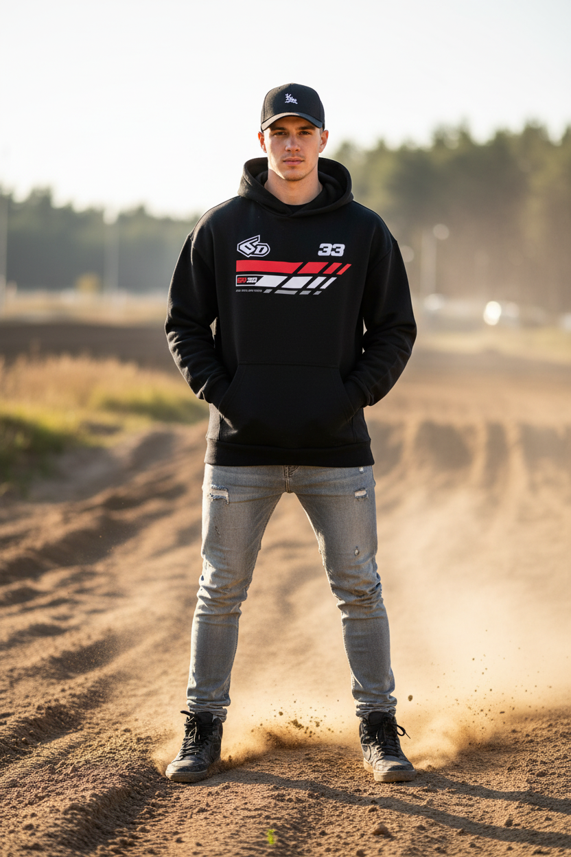 Oversize Hoodie Fluffy 330gr RIDER-ID Black Racetech-one