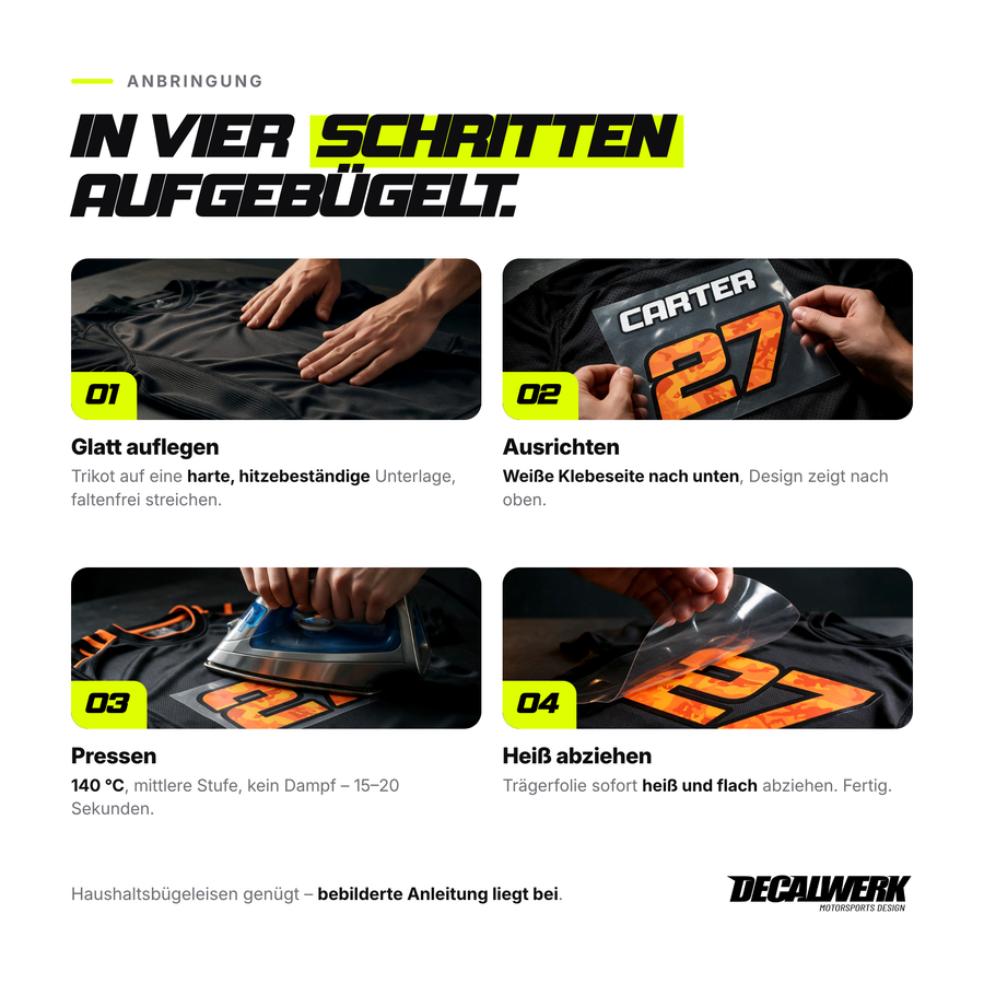 Custom MX Jersey Print „Hot Pink“ – Pink / Black zum Aufbügeln